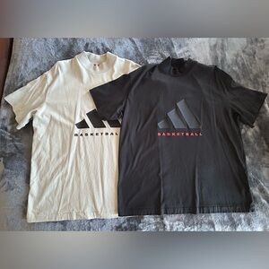 Adidas Basketball Heavyweight Oversized Tees Men's Size L - 2 Pcs